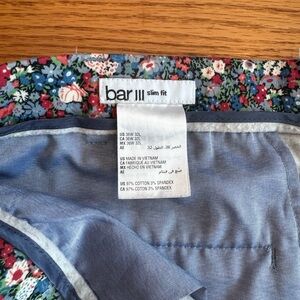 Bar III Floral Skinny Pants - Blue and Red